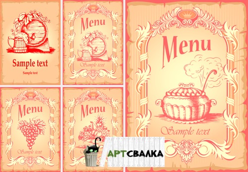 Винтажные менюшки вектор | Vintage menus vector